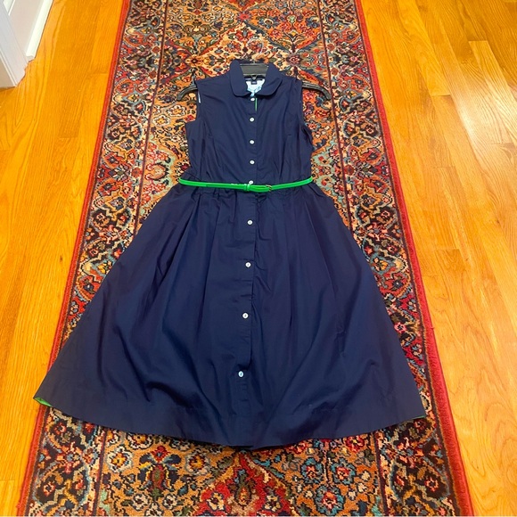 Tommy Hilfiger Navy/Green Sleeveless belted dress - Picture 4 of 12